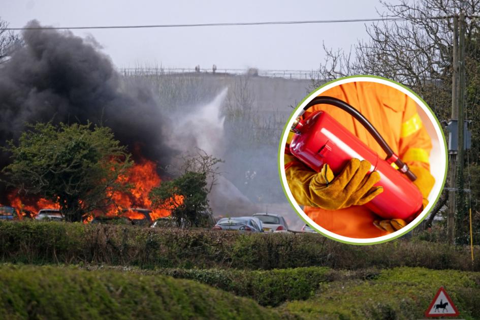 Milford Haven scrapyard fire sees 150 vehicles up in flames | Western Telegraph 