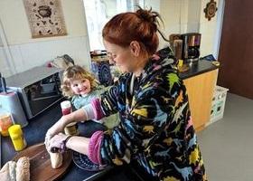 Western Telegraph: Madison helps Oswyn in the kitchen when she needs it. Western Telegraph: Madison helps Oswyn in the kitchen when she needs it.