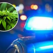 A Bridgend man was caught with cannabis after driving without due care or attention and failing to stop for police.