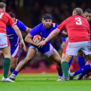 Peato Mauvaka of France challenges the Welsh defence. Picture: Huw Evans Agency