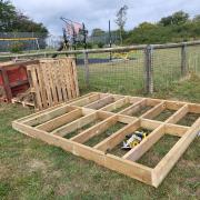The first raised beds at Dezza's Cabin Community Garden