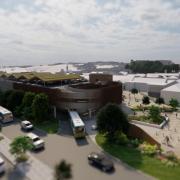An animation showing the intended future look of Haverfordwest's multi-storey car park/bus station