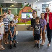 LEARNING: NatWest Group CEO Alison Rose with children at the launch of the bank's new Techniquest exhibit