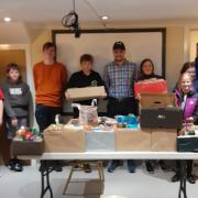 The young farmers alone donated 16 boxes of food to the pod. Picture: Peninsula Community Pod