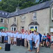 Whitland Male Choir is pictured at its summer barbeque at Cresswell Quay