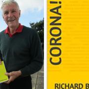 Richard Baker (L with book) has released paperback novel Corona!