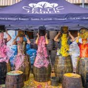 Jon Howcroft, Martin Jones, Iwan Thomas, Louise Clement and Tony Pennock getting gunged for Children in Need. Picture: Tim Huges - Behind the Lens Media
