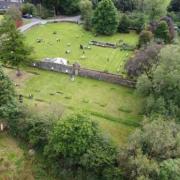 .A bird's eye view of the Whitland Abbey site