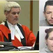 Mr Justice Griffiths sentenced Kyle Bevan (top right) and Sinead James (bottom right) for the death of Lola James.