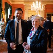 Preseli Pembrokeshire MP, Stephen Crabb, with Wendy Barnett at 10 Downing Street.