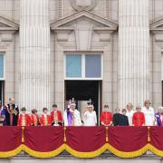 Members of the royal family on the balcony of Buckingham Palace (Owen Humphreys/PA)