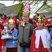 A dazzling display of crowns was created by youngsters for the village event.