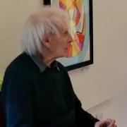 Dennis Curry at the opening of Fishguard Arts Society's Summer Exhibition last year.