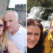 Beth and her husband James (L), and Jo and her wife Emma (R) have spoken about their fostering. Pictures: Carmarthenshire County Council