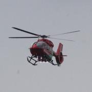 A pedestrian was airlifted to hospital after a crash involving a car in Pembroke.