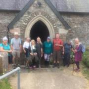 St Madocs pilgrims and chair person, Gareth Morgan,  third from right.