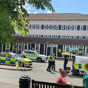 Police were called to the incident outside Withybush Hospital.