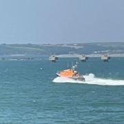 Angle RNLI’s all-weather lifeboat was launched after a mayday call on Saturday.