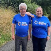 Reverend Geoffry Eynon and daughter Angharad on their 175 mile walk.