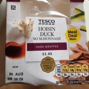 The jagged piece of plastic which Tina found in her Tesco Hoisin Duck wrap