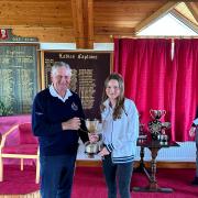 Jemma receiving her trophy at the recent awards ceremony at Carmarthen Golf Club