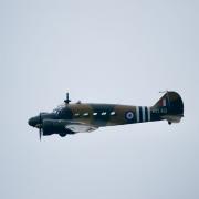 The wartime Avro Anson plane flew past the former RAF St Davids Airfield.