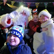 Father Christmas greets the crowds at Haverfordwest Christmas lights switch-on
