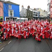 A sea of Santas ready to run