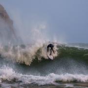Surfing at Broadhaven.