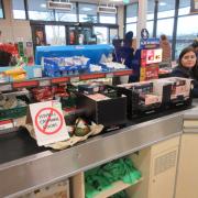 Ceredigion Palestinian Solidarity Campaign (PCS) targeted the Aldi supermarket in Cardigan.