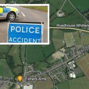 The B4328 Spring Gardens near Whitland was closed for several hours due to a crash.