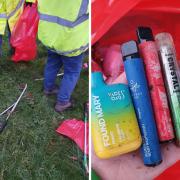 Discaeded vapes were amongst the litter-pickers' haul,