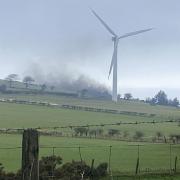 The turbine caught fire shortly after midday on Sunday.