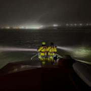 The Angle lifeboat crew assisting police in a search in heavy fog this week.