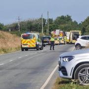 The three vehicles involved were a black Vauxhall Vivaro van, a red Peugeot partner van and a BMW motorcycle.