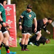 Kemsley Mathias (pictured in Wales training) will be on the bench for the final Six Nations 2024 game against Italy