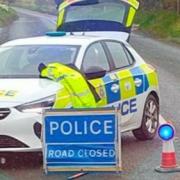 The A40 was closed after the three car crash.