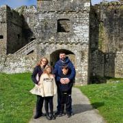 Rhys Protheroe and family on their trip to Carew Castle