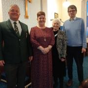 Duettists Matthew John and Alyson Griffiths pictured with Rosemary Tippett-Maudsley and the Rev John Hayton following Pembroke and District Male Voice Choir’s concert at Stepaside Methodist Chapel.