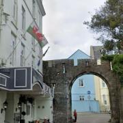 The Imperial Hotel adjoins Tenby's town walls and the Belmont Arch.
