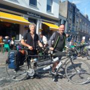 Lee Berridge and John Mumberston completed the 300-mile cycle on a tandem