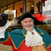 Fishguard and Goodwick are looking for the next Joseph David Beard. The town crier is pictured opening the new Debenhams store in Haverfordwest in 2013.PICTURE: Western Telegraph. (18374299)