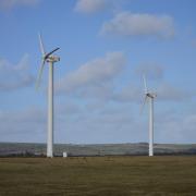 The two wind turbines at Lammas Farm, Wolfscastle. PICTURE: Western Telegraph.