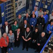 An ‘aerial view’ from the balcony of the Pembroke Dock Heritage Centre taken during the visit by Pembroke Dock Town Councillors. PICTURE: Martin Cavaney Photography.