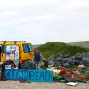 PIck up your Big Spring Beach Clean kit from Anna and Jaz's yellow van..
