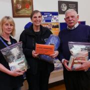 Pictured, from left: Fiona Gwyther, Lyn Edwards, and Councillor Dennis Evans.