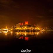 Pembroke Castle turns red taken by Daz Davies