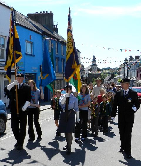 The Standards as Narberth Parade returns to the Queens Hall after a service at Narberth School on Sunday July 22nd.