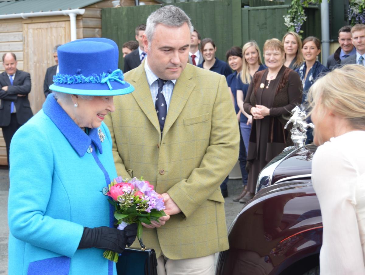 First stop for The Queen on her mini-tour of Pembrokeshire today was Cotts Equine Hospital in Robeston Wathen where she was greeted by local cub scouts and well-wishers.