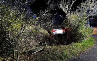Police used a stinger device to stop Bedford, who crashed and fled the scene, in Crossgates. Pic Dyfed Powys Police
